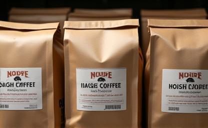 Bags of retail coffee beans